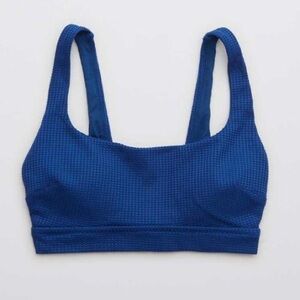 ⚪️ Aerie NWOT scoop neck Blue Textured Women's Bra